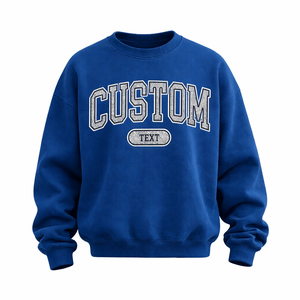 Nouveau design – Sweat-shirt bleu oversize pour femme avec logo personnalisé, col rond, coupe décontractée, en molleton - Product Image 2