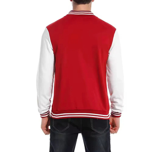New High Quality Geometric Cartoon Hooded Varsity <b>Jackets</b> for <b>Men</b> Custom Logo Wholesale Stand Collar Different Colors 100% Wool - Product Image 2