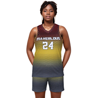 Uniformes de Baloncesto Personalizados por Sublimación para Mujer, Conjuntos de Ropa Deportiva al por Mayor OEM, Malla Reversible, Fabricación en Fábrica, MOQ Privado