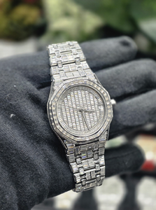 Stainless Steel With Baguette Moissanite Diamond Iced Out <b>Wrist</b> <b>Watch</b> Style Fully Paved Dial Hip Hop Statement <b>Watch</b> <b>For</b> <b>Men</b> - Product Image 2