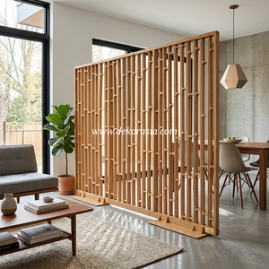 Paravent de séparation de pièce élégant, mobile, moderne, en bambou naturel avec panneau pour la maison, l'hôtel, le bureau et la décoration d'intérieur - Product Image 6