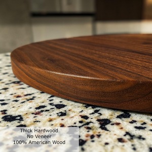 Wood Double Tier Rotating Tray Smooth-Spin Lazy Susan for Tabletop <b>Spice</b> Serving - Product Image 5
