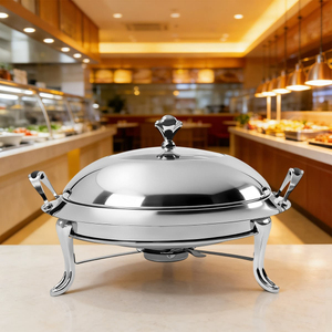 Trending Stainless Steel Round Chafer Fuel Heated Food Warmer <b>Buffet</b> <b>Server</b> Restaurant Supply Food Warmer Chafing Dish - Product Image 1