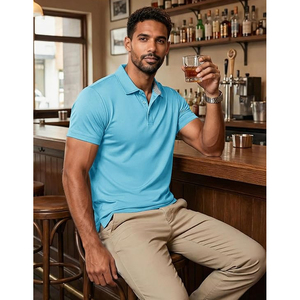 <b>Mens</b> Business Casual <b>Polo</b> Shirt Breathable Golf <b>Polo</b> Custom Logo Uniform Shirt Supplier USA - Product Image 4