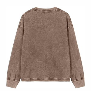 Sudadera Premium Unisex de Algodón 100% de Alto Gramaje con Efecto Desgastado, Lavado Ácido y Decoloración Solar, Estilo Urbano Holgado con Hombros Caídos para Hombre - Product Image 6