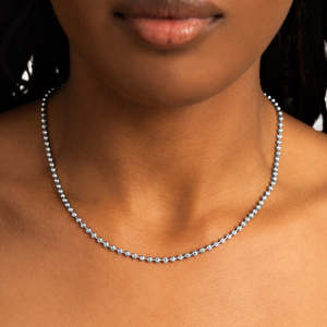 Collier minimaliste Mooncut en argent sterling 925 plaqué or blanc pour femmes - Product Image 1