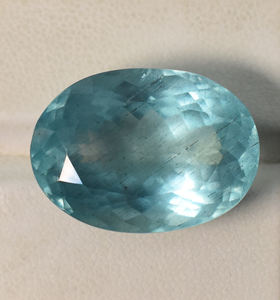 Aquamarine naturelle ovale 20 cts forme ovale 21X16.5X10mm, taille de bague et très belle, pour la fabrication de bijoux taille calibrée - Product Image 1