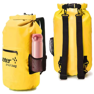 Orange Waterproof Dry Bag PVC <b>Roll</b> <b>Top</b> <b>Backpack</b> 10L 20L Outdoor Kayaking Swimming Hiking Pack - Product Image 4