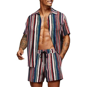 Ensemble chemise et short pour homme, imprimé hawaïen, respirant, été, imprimé intégral, 100% coton, séchage rapide, grandes tailles jusqu'à 5XL - Product Image 4