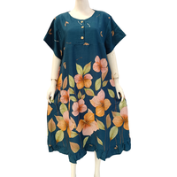Camisón Informal para Mujer con Dobladillo con Volantes, Diseño Simple y Transpirable, Estampado Floral, Talla Grande, Cómodo para Uso Diario