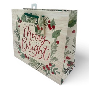 INTBOX CMJN Imprimé Écologique Réutilisable Recyclé Papier Enduit Guirlande De Noël Sacs-Cadeaux Vietnam Conception Horizontale Paillettes - Product Image 6