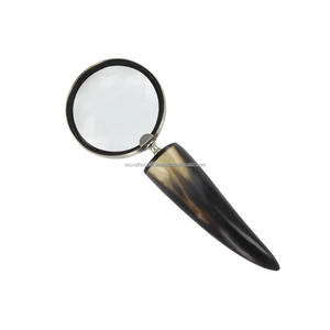 Loupe élégante de style ancien avec poignée en corne bouclée, parfaite pour la lecture et les collectionneurs - Product Image 4