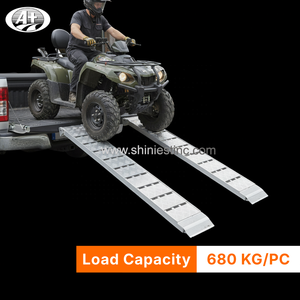 ทางลาดพับได้สำหรับรถ ATV ทำจากอลูมิเนียมแบบโค้ง รับน้ำหนักได้ 680 กก./ชิ้น ขนาดขยาย 228x28 ซม. สำหรับรถกระบะ - Product Image 4