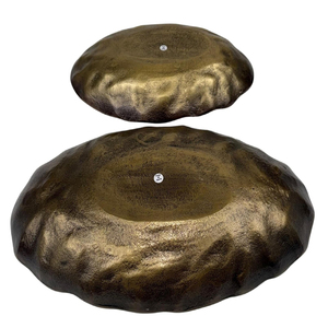 Juego de 2 Cuencos Decorativos Ovalados de Metal Fundido, Acabado Bronce - Product Image 5