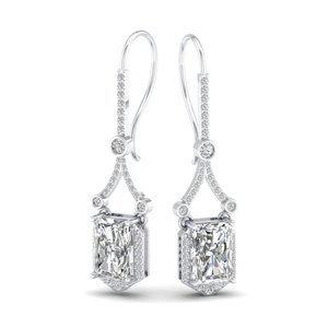 REYES - Pendientes de Plata de Ley 925 con Corte Radiante y Moissanita de 7.19 Quilates para Mujer, Joyería Fina de Lujo para Bodas - Product Image 5