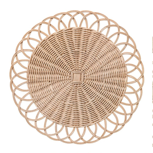 Set de table rond en rotin tressé écologique, fait main, pour la restauration en gros et la décoration de table bohème - Product Image 4
