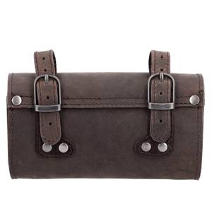Sacoche de selle de vélo vintage rétro en cuir marron, pochette de guidon de vélo sécurisée, sangle réglable, fermeture à bouton-pression, étui de transport léger - Product Image 4