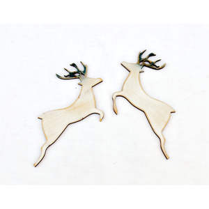 Adornos de Reno de Madera Cortados con Láser, Decoraciones Colgantes para Árbol de Navidad con Forma de Ciervo de Madera Natural, Manualidades Navideñas Personalizadas DIY - Product Image 1
