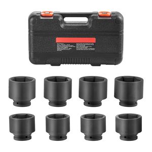 Set di 6 Chiavi a Bussola SAE per Dadi di Fuso con Attacco da 3/4" e Set di 8 Chiavi a Bussola per Dadi di Asse a Impatto in CR MO Trattato Termicamente, Set Grande da 18mm per Veicoli - Product Image 3