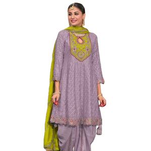Nuevo Salwar Kameez de Georgette Pesado con Bordado para Mujer - Ropa Casual para Fiesta o Diwali - Product Image 1