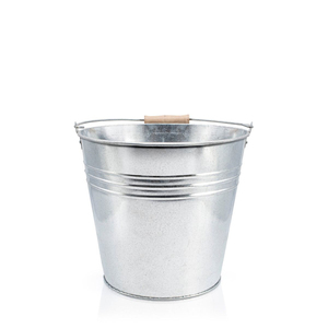 Admirable Design Galvanized Iron Pail <b>Buckets</b> With Wooden Handle For Garden Home Decor And Storage Use In Economically Priced - Product Image 4
