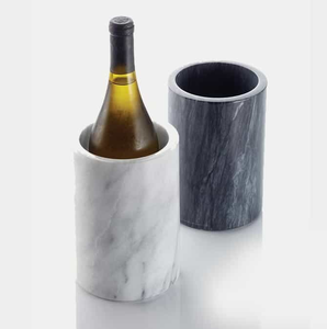 Cubo de hielo de mármol redondo con tapa y asa de latón, diseño personalizado, decoración para bar y fiestas, cubo de hielo para botellas de vino de mármol natural - Product Image 4