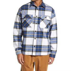 Chemises Décontractées Personnalisées en Gros – Chemise Décontractée Confortable en Coton et Polyester à Manches Longues pour Hommes – Chemise en Flanelle à Carreaux – Promotion 2026 - Product Image 1