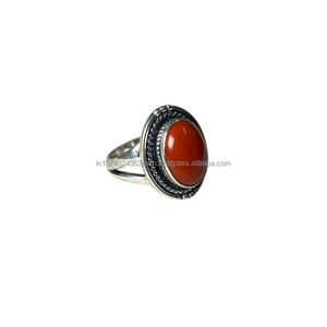 El mejor anillo de ajuste de bisel de piedras preciosas de Coral rojo de 10x12mm estilo clásico 925 joyería de boda de plata para mujeres para fiestas - Product Image 3