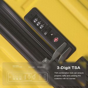 Set Valigie Premium 3 Pezzi Giallo Limone in ABS 20'' 24'' 28'' con Manico Multi-Posizione e Ruote Silenziose Girevoli - Product Image 5