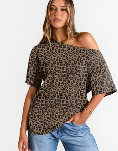 Camiseta de algodón lisa para mujer, suave, informal, de manga corta, transpirable, de verano, con logo personalizado, a la moda. - Product Image 2