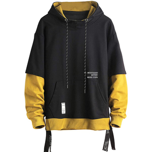 Sudadera con Capucha Extra Grande para Hombre, Gris y Negro, Manga Larga, Felpa Francesa, Diseño con Bolsillo, Transpirable, Resistente al Viento e Impermeable - Product Image 1