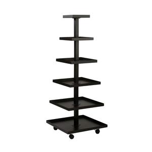 Présentoir carré à plusieurs niveaux de style minimaliste contemporain avec base robuste et roulettes - Product Image 3