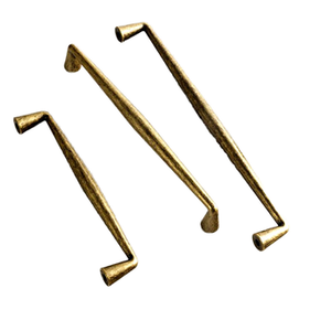 Poignées de meuble rectangulaires martelées en laiton massif, poignées de tiroir vintage, style minimaliste, pour armoire et commode, installation facile - Product Image 2