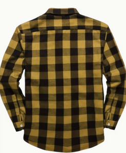 Camisa de Franela de Algodón a Cuadros Amarillos y Negros de Manga Larga Hardihood International - Product Image 2