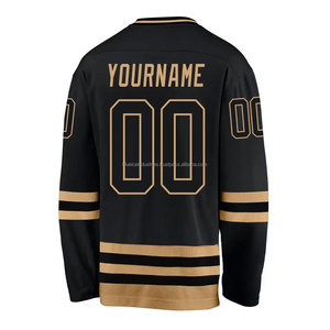 Maillot de hockey sur glace surdimensionné léger personnalisé brodé en sergé 100 % polyester séchage rapide col en V manches longues pour homme - Product Image 3