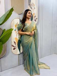 Robe Saree Indo-Occidentale Tendance avec Doublure en Micro-Coton - Product Image 3