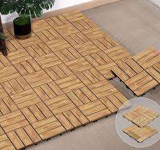 Baldosas de Madera de Acacia Modernas de 300x300mm, Impermeables y Antideslizantes para Terraza, Patio Trasero, Balcón, Jardín y Decoración de Piscinas - Product Image 3