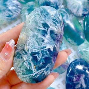 Venta al por Mayor de Gemas de Fluorita Dendrítica de Alta Calidad, Cabujón de Fluorita con Efecto Pluma de Hielo para Joyería Femenina - Product Image 1