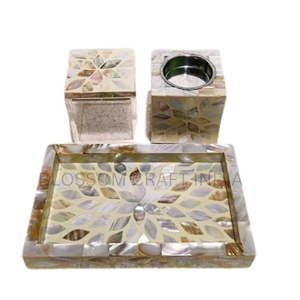 Ensemble de brûleur d'encens décoratif en nacre à bas prix plateau en bois porte-boîte Bakhoor incrustation d'os bouchon d'anis étoilé en bois de santal parfumé - Product Image 5