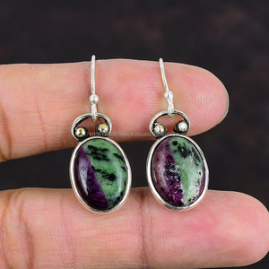 Boucles d'oreilles en argent sterling massif 925, boucles d'oreilles pendantes, bijoux en argent faits à la main, boucles d'oreilles en pierres précieuses à facettes - Product Image 6