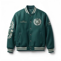 Vestes universitaires brodées de qualité supérieure avec des patchs en chenille personnalisés, tissu en mélange de laine, style classique Letterman, vestes pour hommes