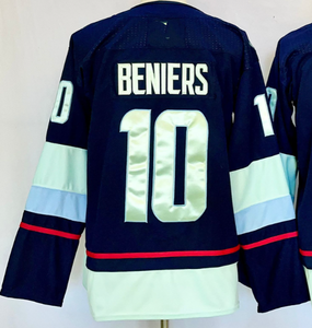 Maillots de hockey sur glace de Seattle pour hommes, entièrement cousus # 10 Matty Beniers # 31 Philipp Grubauer Qualité supérieure Prêt à expédier - Product Image 3