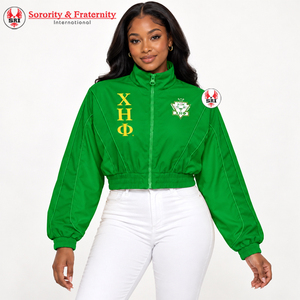 Chaqueta Cortavientos Casual de la Hermandad Chi Eta Phi, Chaqueta Impermeable para Exteriores, Chaqueta Anorak Bordada - Product Image 1