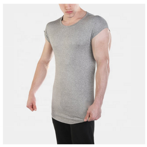 เสื้อยืดทรงสลิมฟิตสำหรับออกกำลังกายเสื้อยืดพิมพ์ลายฮิปฮอปลำลองผ้าคอตตอนสแปนเด็กซ์ออกแบบได้ตามต้องการ - Product Image 3