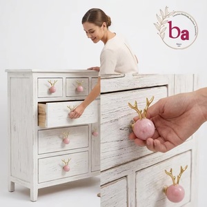 Poignée de meuble en marbre Ba en forme de bois de cerf, forme originale, poignée de tiroir contemporaine, installation facile - Product Image 3