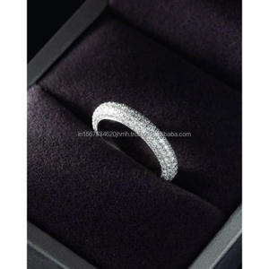 แหวนแต่งงาน/หมั้นเพชรทรงวินเทจ 14k ทองเหลือง งานแฮนด์เมด ฝังเพชรแบบ Pave ของ IGI Lab Grown สำหรับทั้งชายและหญิง แหวนคุณภาพสูงสำหรับวันครบรอบ - Product Image 3