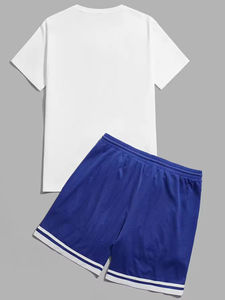 Ensemble T-shirt et short de sport décontracté pour homme en 100 % coton, respirant, haute qualité, idéal pour l'été – Vente en gros - Product Image 5