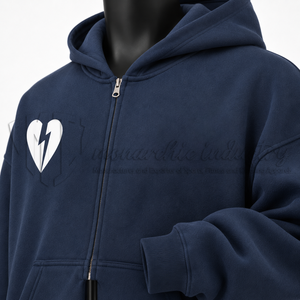 Sudadera con capucha y cremallera completa para hombre, estilo casual urbano, con estampado gráfico, logotipo personalizado - Product Image 6