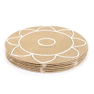 Mantel Individual de Rafia de Papel Ecológico Tejido, Mantel Individual de Lujo con Cuentas para Decoración de Comedor, Restaurante, Hotel y Cocina - Product Image 3