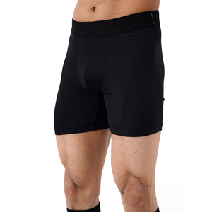 Boxers noirs pour hommes, couleur unie, tricotés, respirants, séchage rapide, sous-vêtements écologiques, ceinture large, bande élastique - Product Image 5